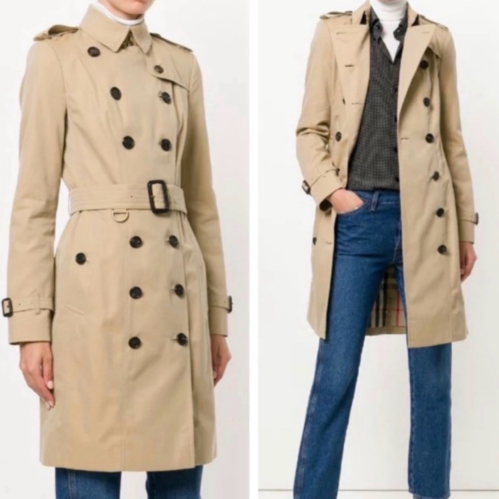 Burberry Beige Double-Breasted Trench Coat